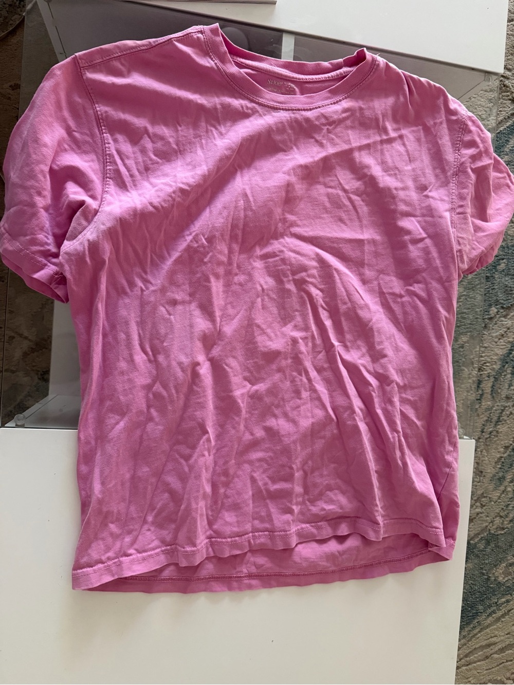 St. John's Bay Pink Cotton Crewneck T-Shirt
